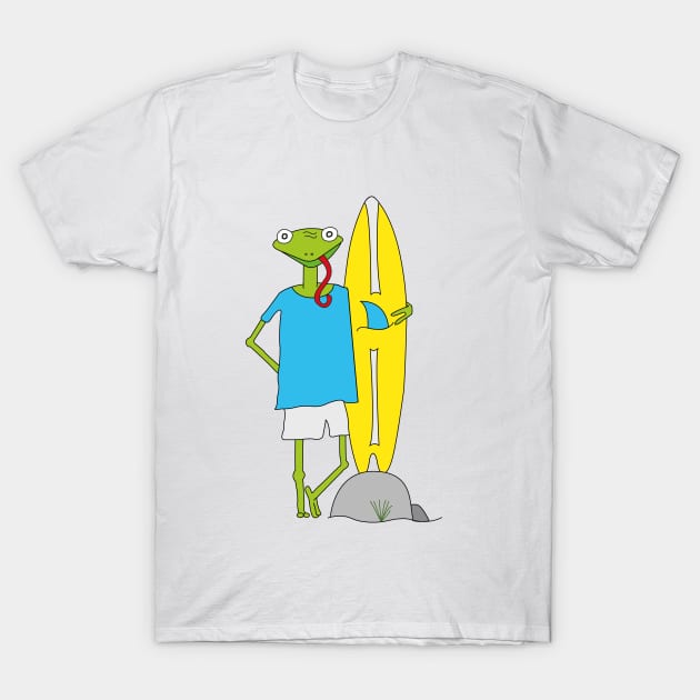 Surfing Lizzard T-Shirt by thegucke